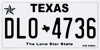 TX license plate DLO4736
