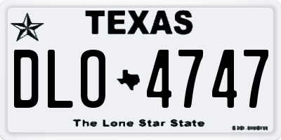 TX license plate DLO4747