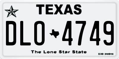 TX license plate DLO4749