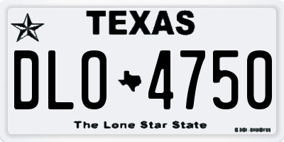 TX license plate DLO4750
