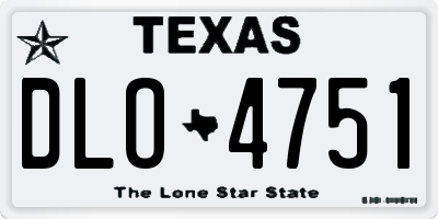 TX license plate DLO4751