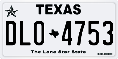 TX license plate DLO4753