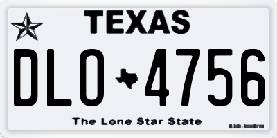 TX license plate DLO4756