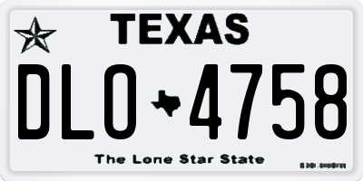 TX license plate DLO4758