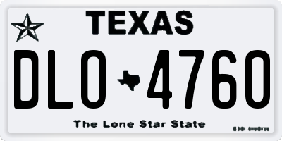 TX license plate DLO4760