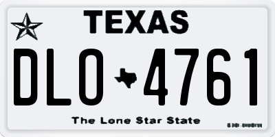 TX license plate DLO4761