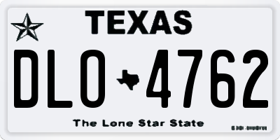 TX license plate DLO4762
