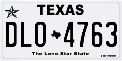 TX license plate DLO4763