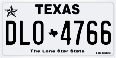TX license plate DLO4766
