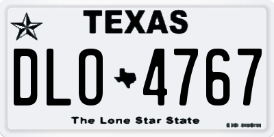 TX license plate DLO4767