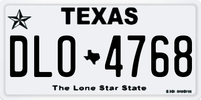 TX license plate DLO4768