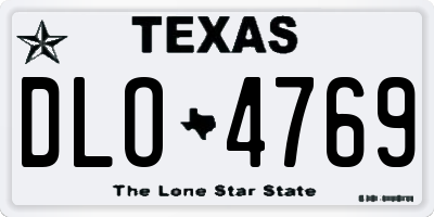 TX license plate DLO4769