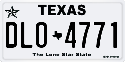 TX license plate DLO4771