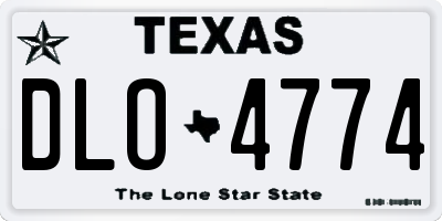 TX license plate DLO4774