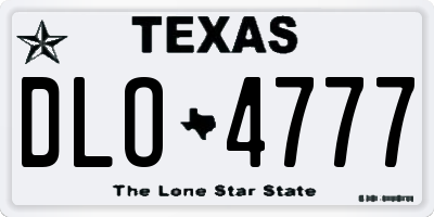 TX license plate DLO4777