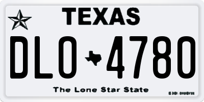 TX license plate DLO4780