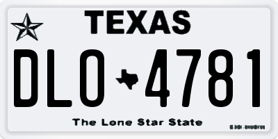 TX license plate DLO4781