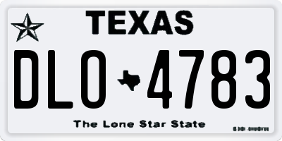 TX license plate DLO4783
