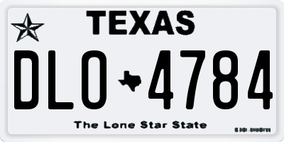 TX license plate DLO4784