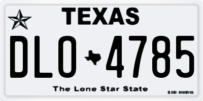 TX license plate DLO4785