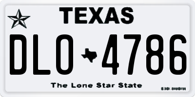 TX license plate DLO4786