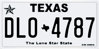TX license plate DLO4787