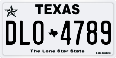 TX license plate DLO4789