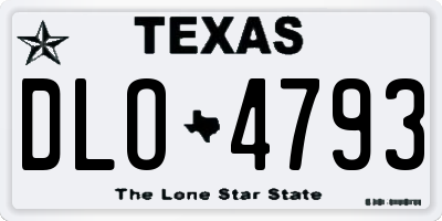TX license plate DLO4793