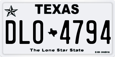 TX license plate DLO4794