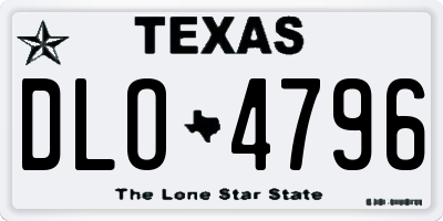 TX license plate DLO4796