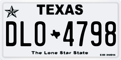 TX license plate DLO4798