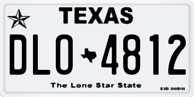 TX license plate DLO4812