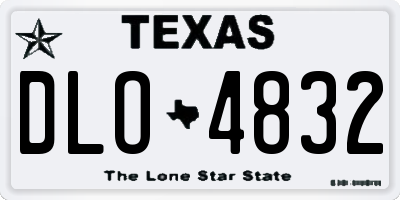 TX license plate DLO4832
