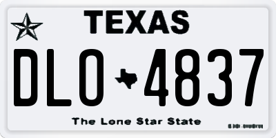 TX license plate DLO4837