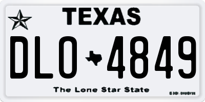 TX license plate DLO4849