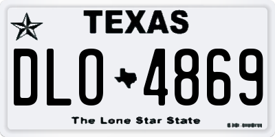 TX license plate DLO4869