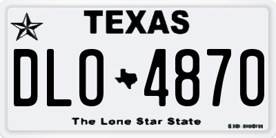TX license plate DLO4870