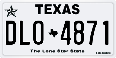 TX license plate DLO4871