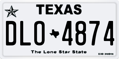 TX license plate DLO4874