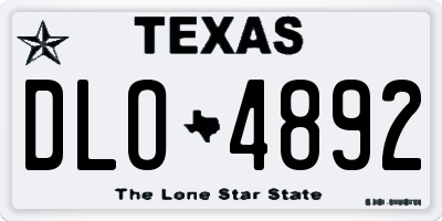 TX license plate DLO4892