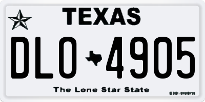 TX license plate DLO4905