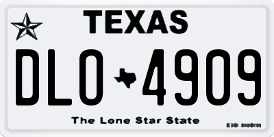 TX license plate DLO4909