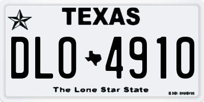 TX license plate DLO4910