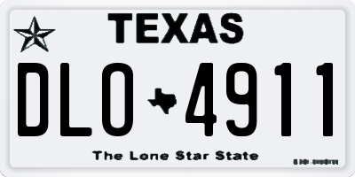 TX license plate DLO4911