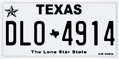 TX license plate DLO4914
