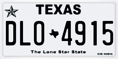 TX license plate DLO4915
