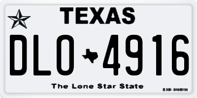 TX license plate DLO4916