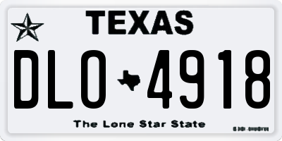 TX license plate DLO4918