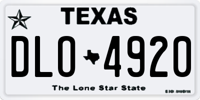 TX license plate DLO4920