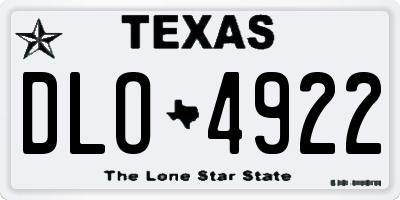 TX license plate DLO4922